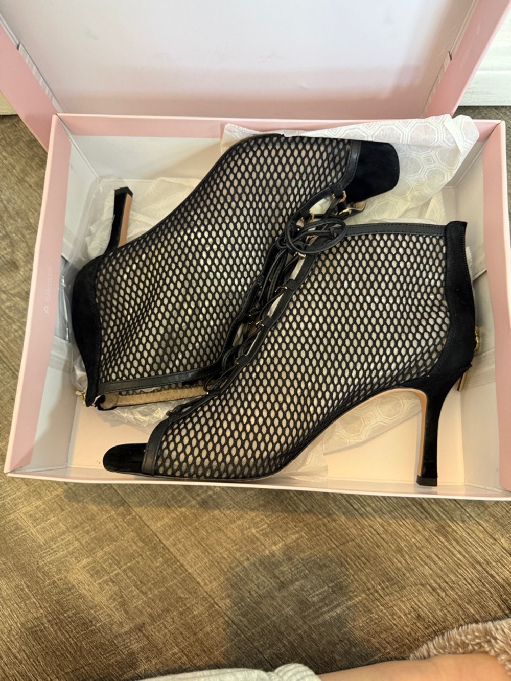 Louise et Cie Black Fishnet Heels - LO-KALYPSO